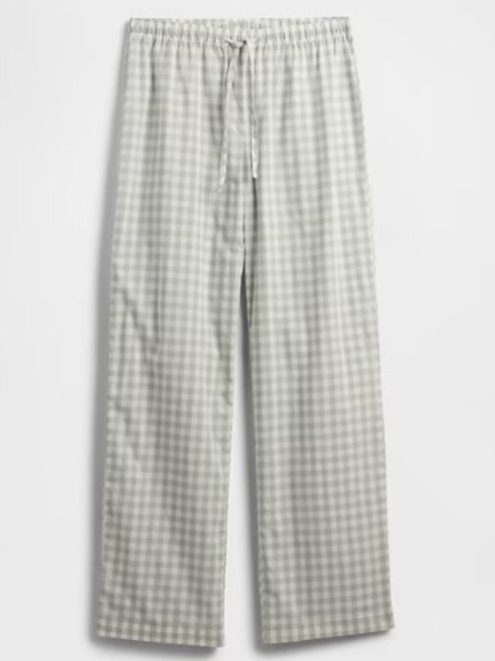 NWT GAP Factory, Gingham Print Poplin PJ Pants, Women Size M, Light Gray